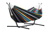 UHSDO9-27 DOUBLE COTTON HAMMOCK WITH STAND (9FT) Color: Rio Night