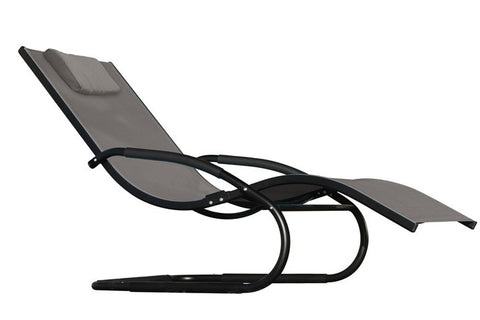 Wave Lounger - Aluminum- Black Chrome